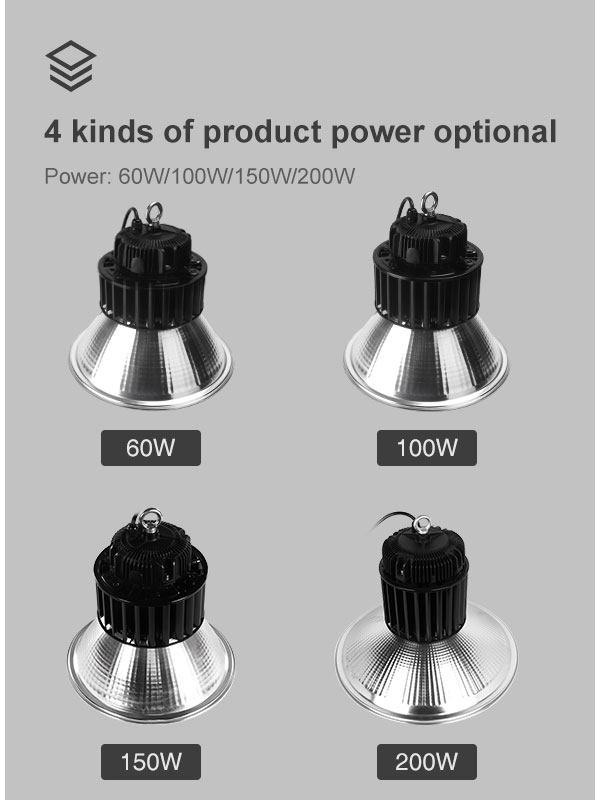 LED high bay light industrial warehouse luminaria LED high-power 60w 100w 150w 200watts mall ufo high bay led lighting for gymn