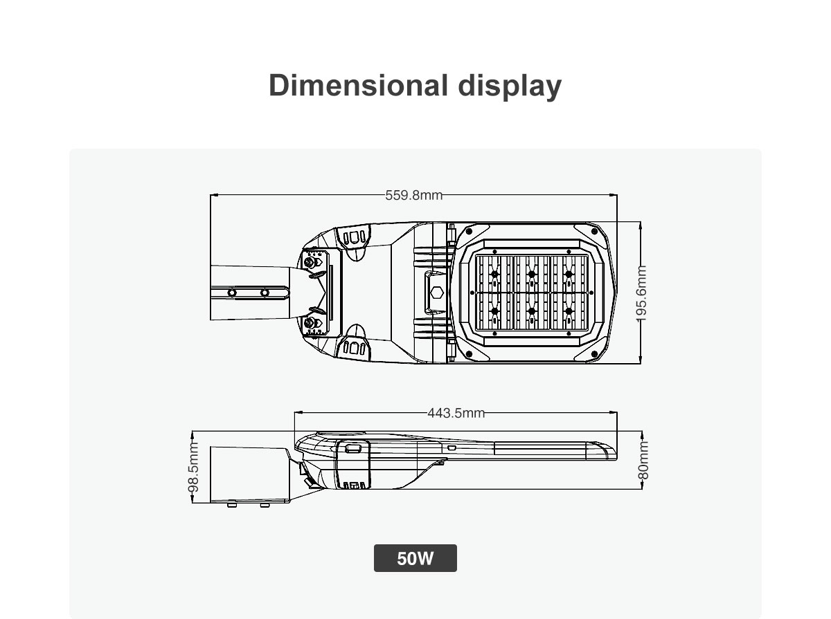 Outdoor Garden Street Light 50W 100W 150W IP65 Waterproof LED Street Lights for Road