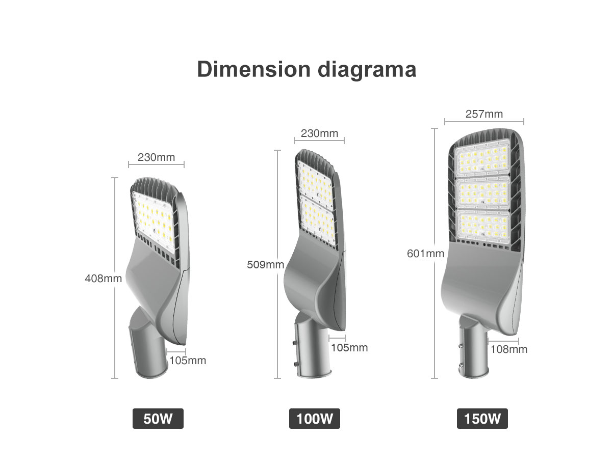 Parking lot die-cast aluminum motion sensor 50w 100W 150w IP66 outdoor street light high quality diecast for road garden lighti