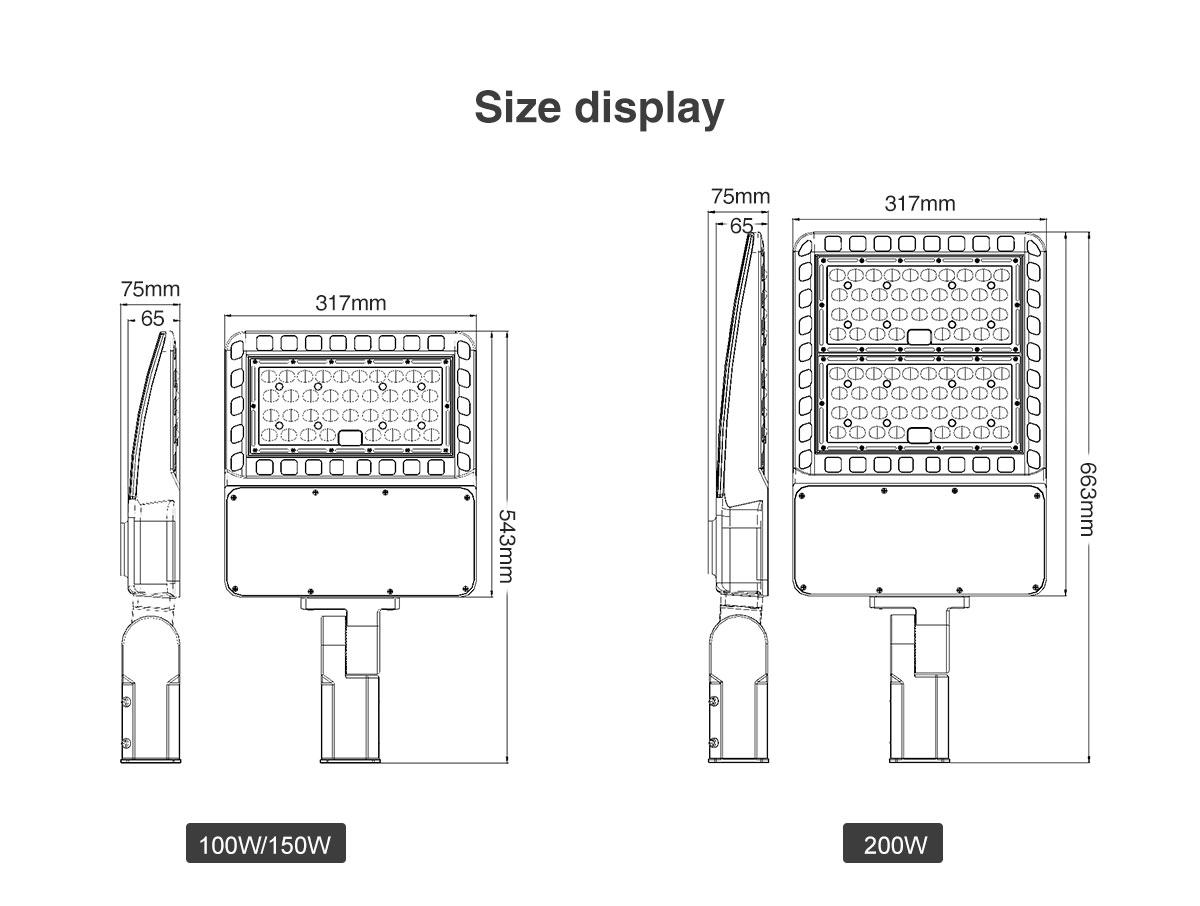 wholesale LED ShoeBox Street Light 100W 150w 200w 300w Samsung Lm301b Photoelectric sensor Outdoor park villa lighting