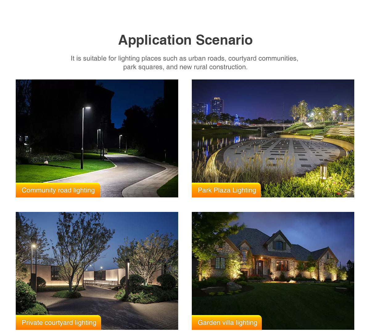 outdoor waterproof LED garden light 100W for community park villa street lighting