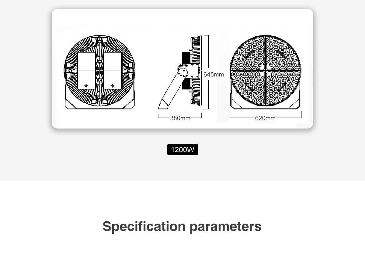 IP65 Waterproof square engineering construction site LED Flood Light 600w 1200w for highway road lighting