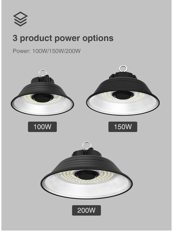 Factory warehouse industrial lighting Waterproof IP65 Modern 120W 150W 200W LED High Bay Light