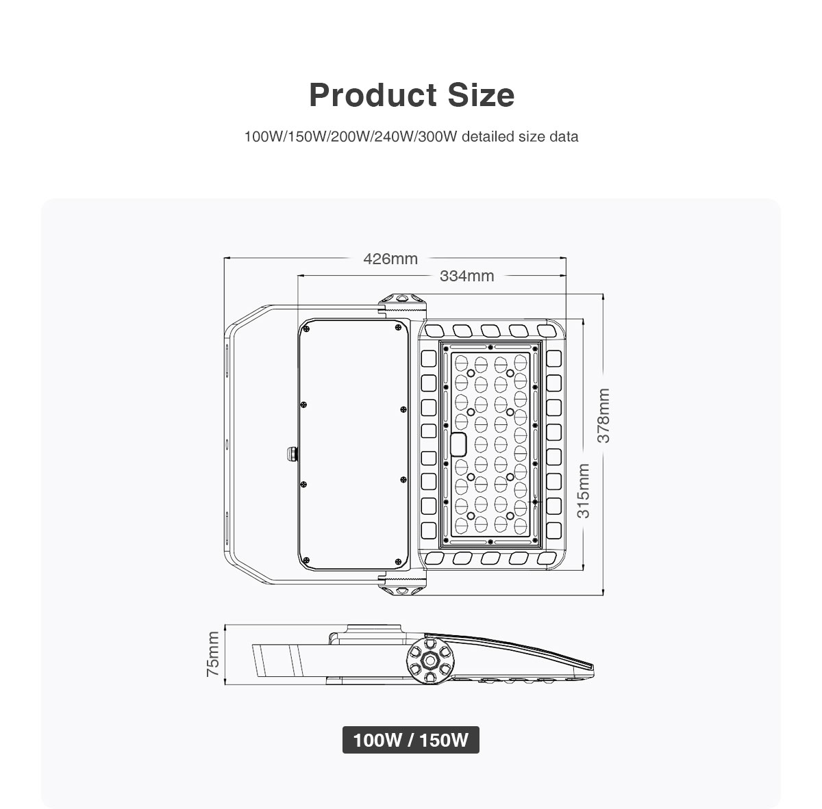 New Die-casting Module LED Flood Light   Basketball Court Light Tennis Court Light Parking Lot Light FL-TGD-AEH2