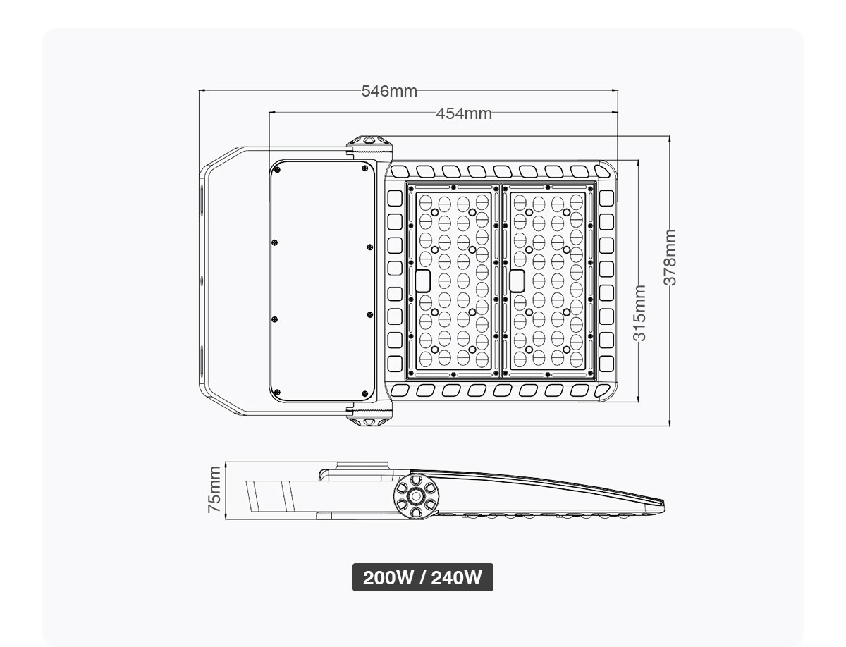 New Die-casting Module LED Flood Light   Basketball Court Light Tennis Court Light Parking Lot Light FL-TGD-AEH2