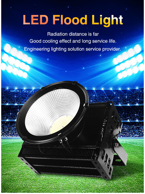 Outdoor reflector 800w 1000w 1500w 2000w RGBW DMX controlled LED Tower crane light Super bright industrial basketball court sports flood lighting for stadium