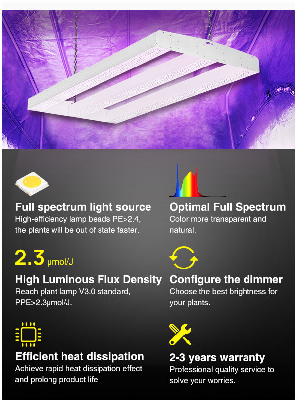 Full Spectrum 1000w Commercial LED Grow Lights Dimmable Grow Bar Light