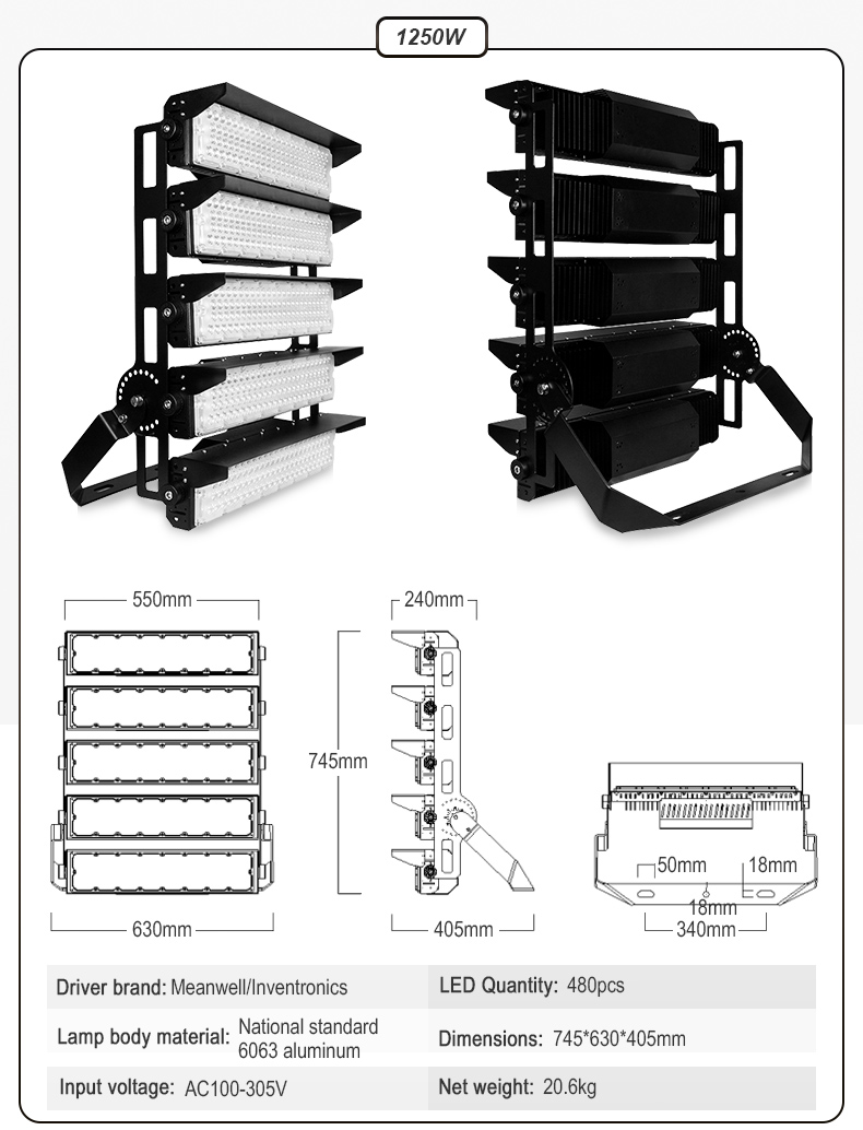 High-power LED stadium lights large construction sites landscape lighting FL-TGD-YY7