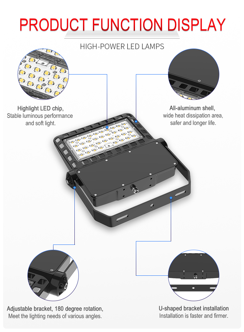 New Die-casting Module LED Flood Light   Basketball Court Light Tennis Court Light Parking Lot Light FL-TGD-AEH2