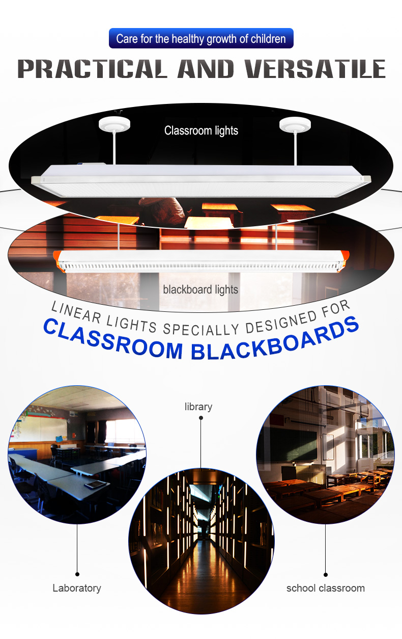 LED blackboard light grille student eye protection classroom light full grid anti-glare school training class institution/library/office pendant lamp.