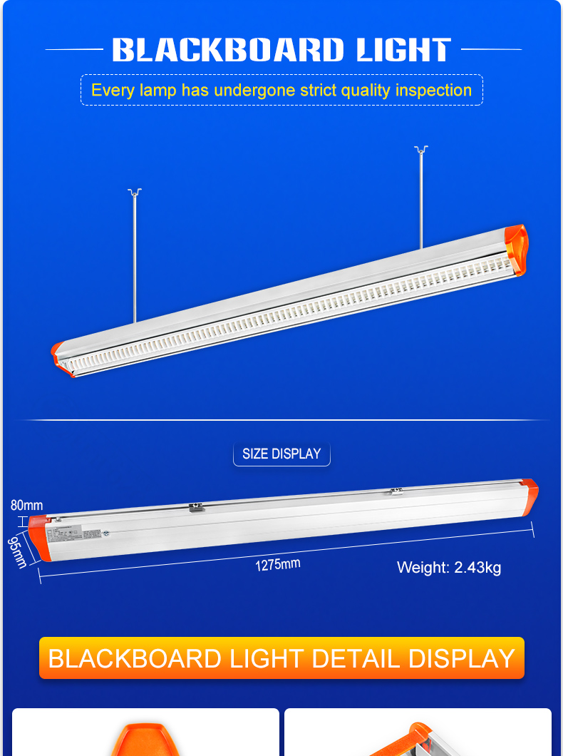 LED blackboard light grille student eye protection classroom light full grid anti-glare school training class institution/library/office pendant lamp.