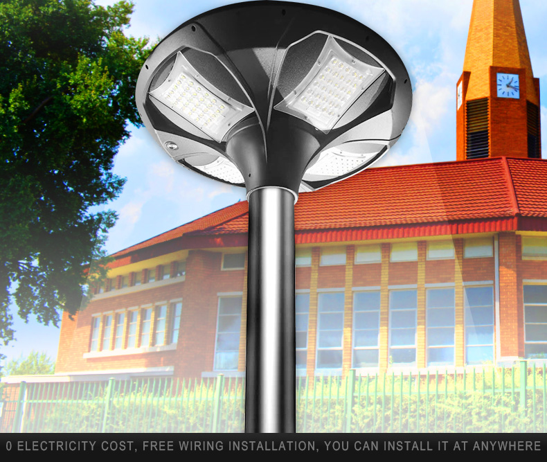 20W all in one solar ufo led post top lamp for outdoor garden lighting