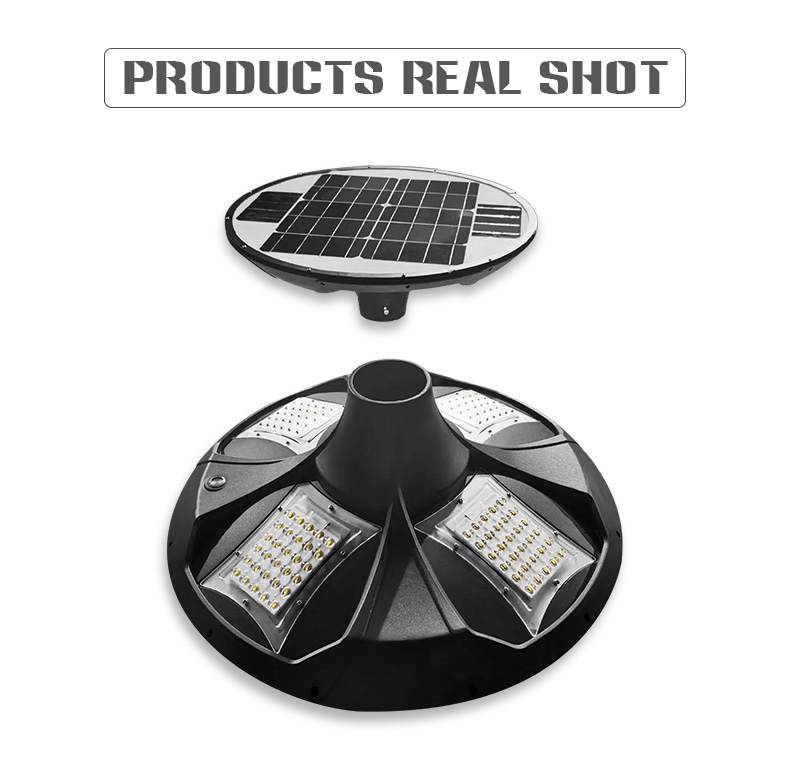 20W all in one solar ufo led post top lamp for outdoor garden lighting