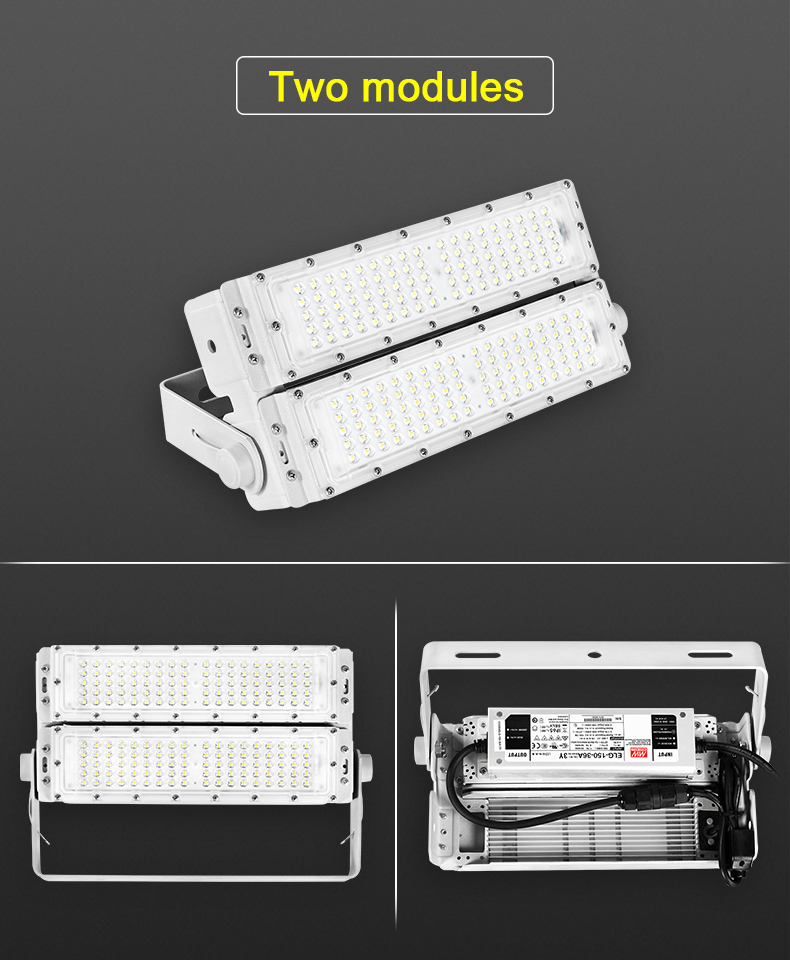 High lumen ip65 waterproof energy saving smd 150w module tunnel led flood light outdoor