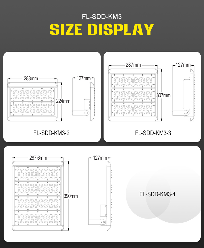 100W 150W 200W Narrow Multiple Beam Angle Option LED Flood Light LED Tunnel Lights