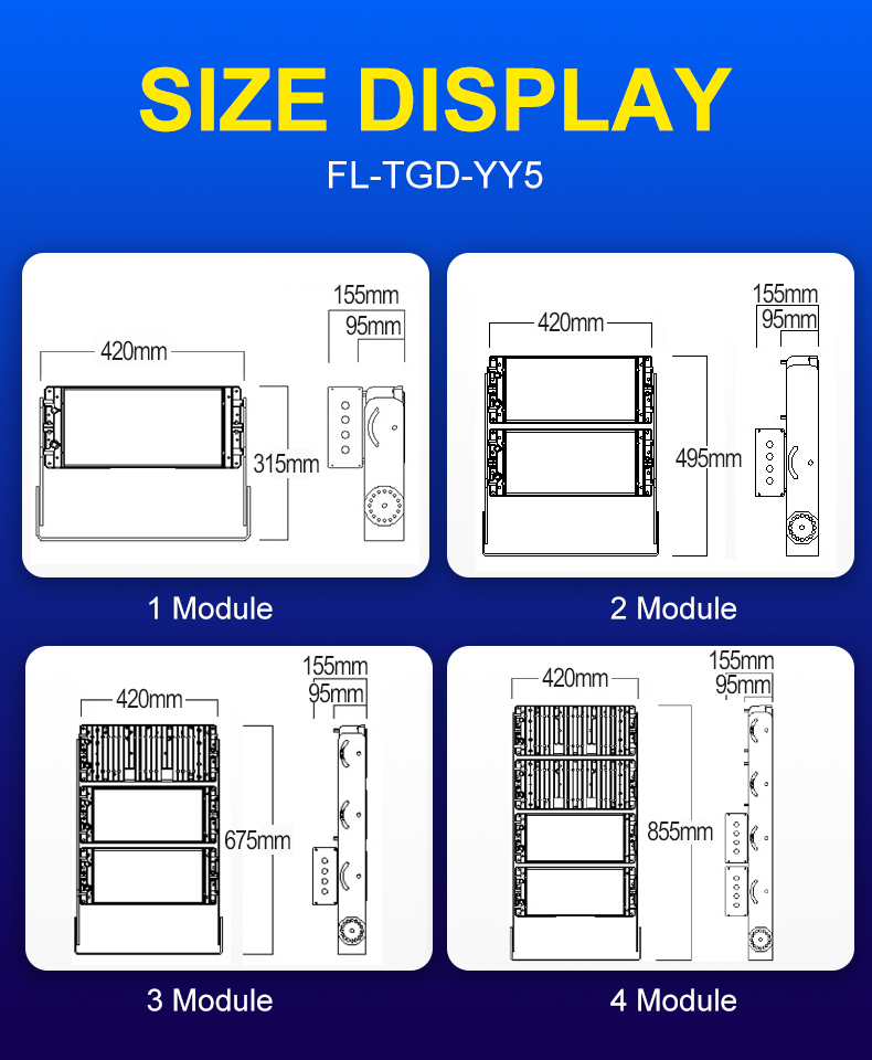 Waterproof IP65 Led High Power Lamp Pricelist Module Led Floodlight For Sporting Event reflector light FL-GKD-YY5