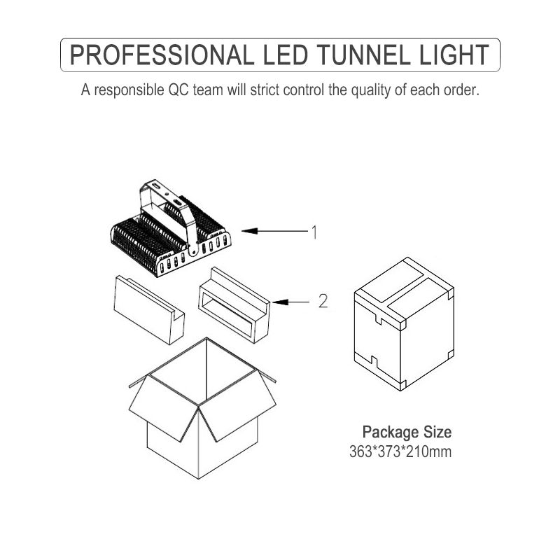 factory directly sale led tunnel light, 50w to 200w economic type high lumen led tunnel light FL-SDD-BZ1