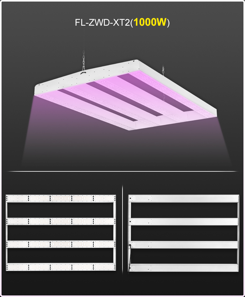 Chinese Direct  Chip LED Grow Light 500w 1000W 8 Bars Hydroponics Full Spectrum Fluence Commercial Planting Fixture FL-ZWD-XT2