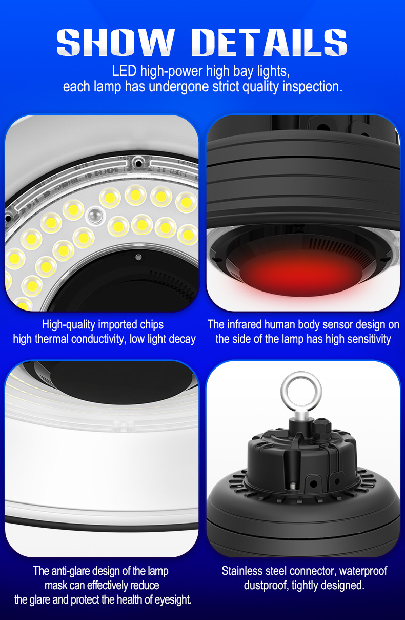 Factory warehouse industrial lighting Waterproof IP65 Modern 120W 150W 200W LED High Bay Light