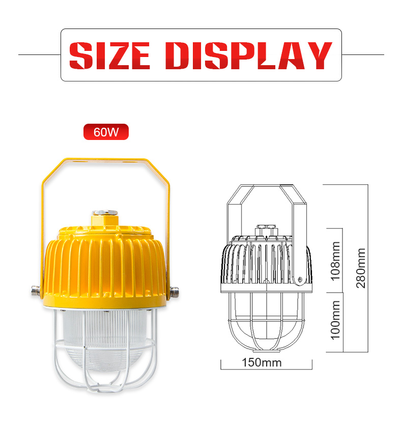 New round die-cast aluminum LED High Bay Explosion-proof Lamp Sales 60w 120w Factory Working Lighting Gas Station Lighting for warehouse/coal mine/basement