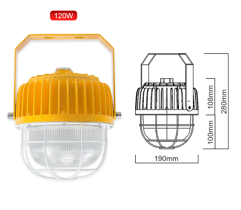 New round die-cast aluminum LED High Bay Explosion-proof Lamp Sales 60w 120w Factory Working Lighting Gas Station Lighting for warehouse/coal mine/basement