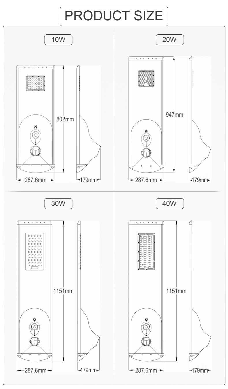 wholesale Philips All in one solar light Intelligent Pathway solar lights 10w 20w 30w 40w 50w 60w Outdoor Garden  IP65 waterproof solar panel street lamp for Municipal Highway lights