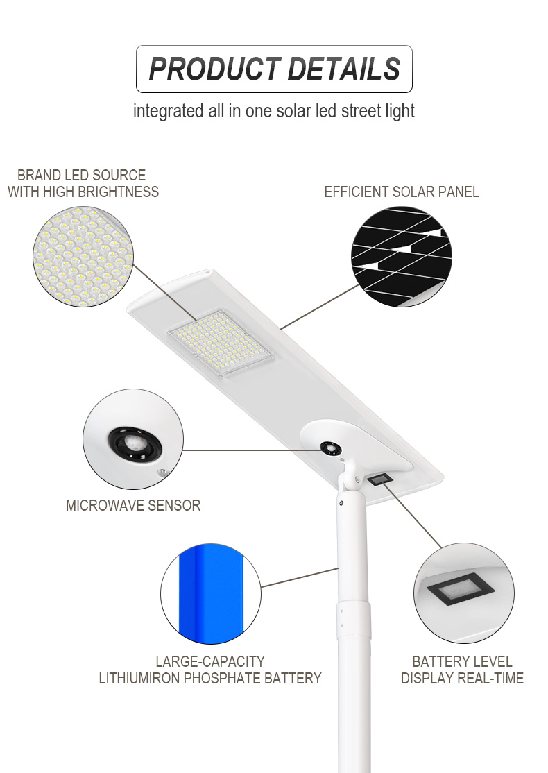 Solar Street Lamps High Lumen Induction Power Waterproof Integrated Modern Outdoor Luminaria Road Led  Solar private courtyards Lights