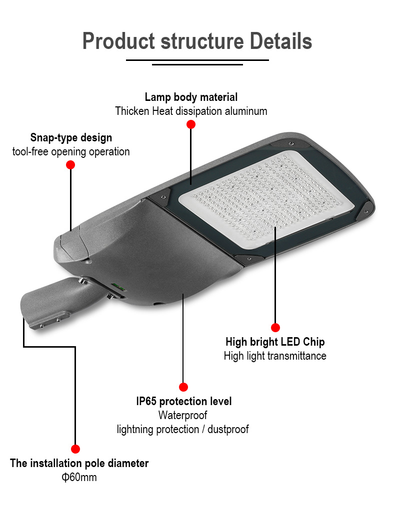 100W 150W 200W Outdoor Integrated Street Light Road Lamp 250W LED garden Lights Waterproof