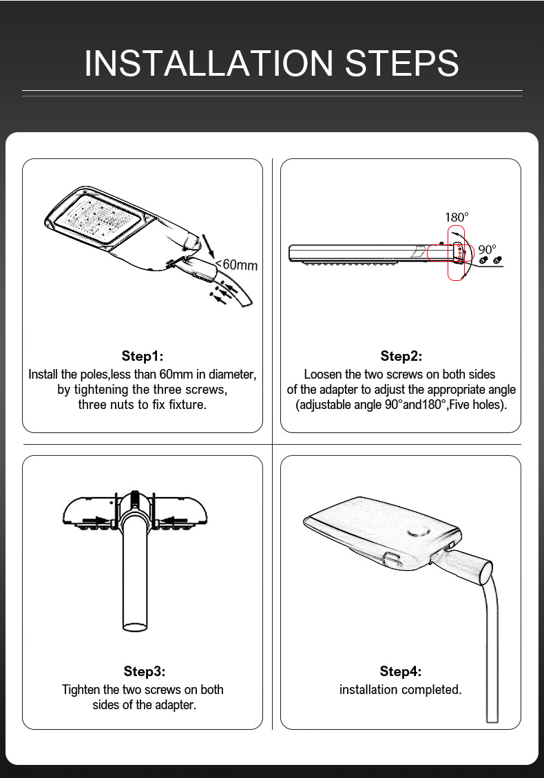 100W 150W 200W Outdoor Integrated Street Light Road Lamp 250W LED garden Lights Waterproof