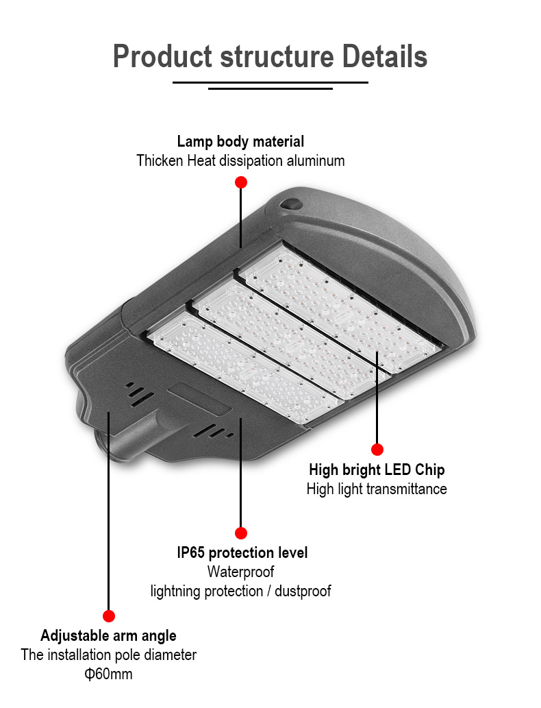 50w 100w Street Light High Quality Ip65 Outdoor Road Project Lighting 200w 250w 300w Outdoor Led Street Light