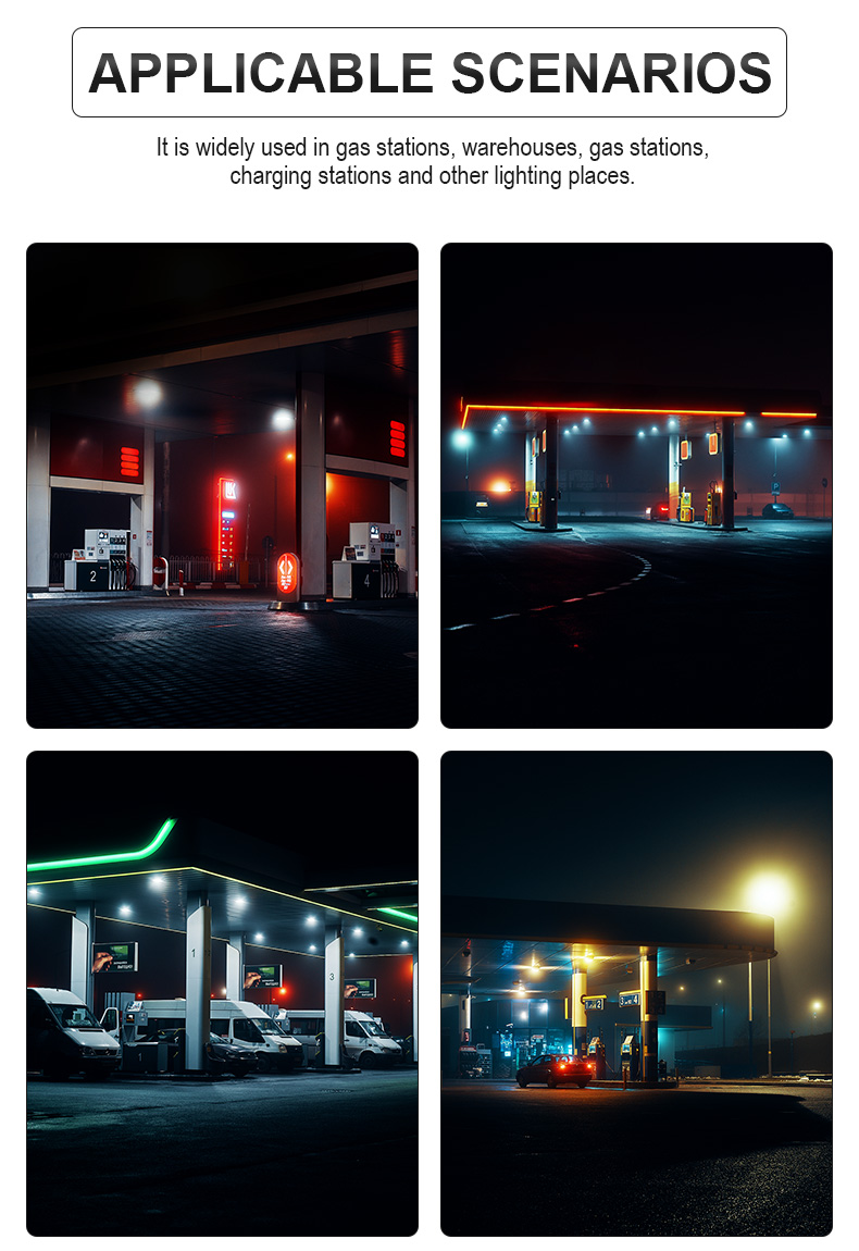 Energy saving surface mount led petrol station light 80w 120w 150w 200w 300w led gas station petrol led canopy light