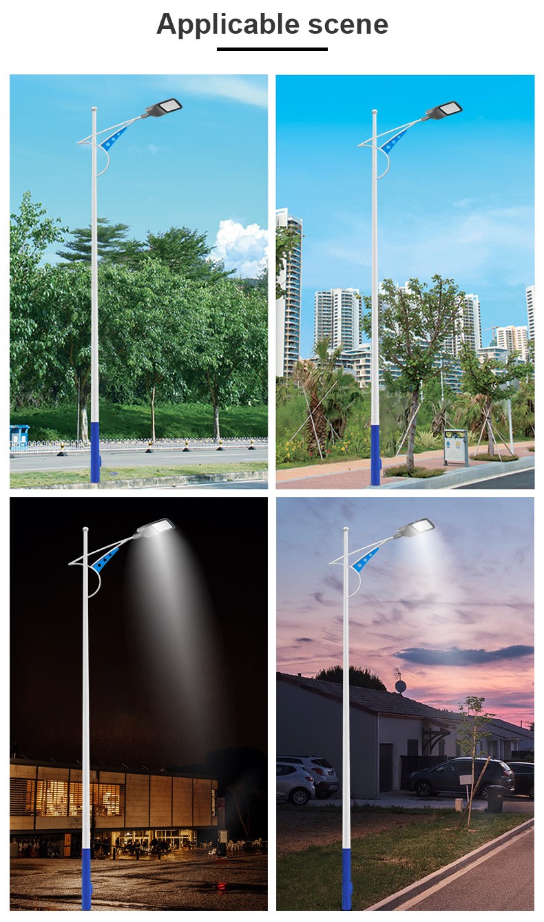 Customized Solar light pole high strength no rust Outdoor solar power energy street Light Pole Material Steel.Type Round