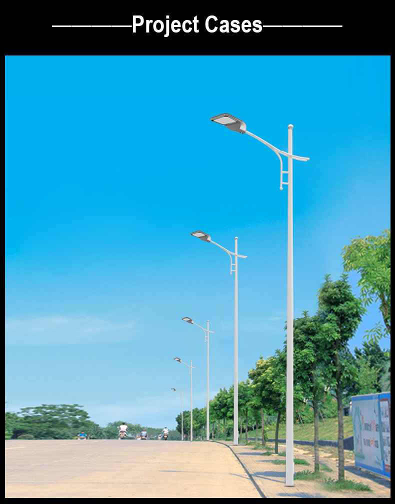 Outdoor Galvanized Street Light Pole 3m 6m 7m 8m 9m 10m 12m Led Landscape lamp Aluminum steel solar Light Pole