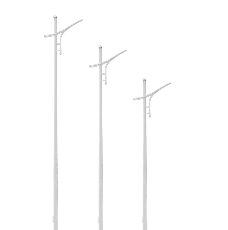 Outdoor Galvanized Street Light Pole 3m 6m 7m 8m 9m 10m 12m Led Landscape lamp Aluminum steel solar Light Pole