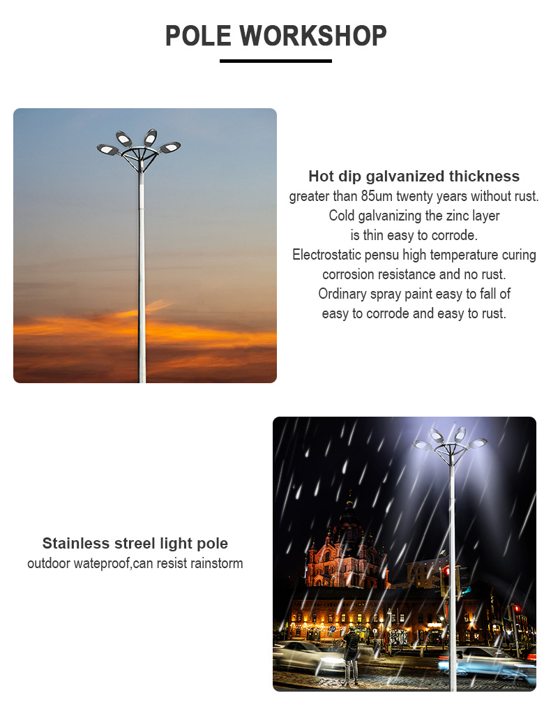 Outdoor Pole Light Poles Solar led Street Light Pole Hexagonal Galvanized Pole Highway Light Poles For road Light