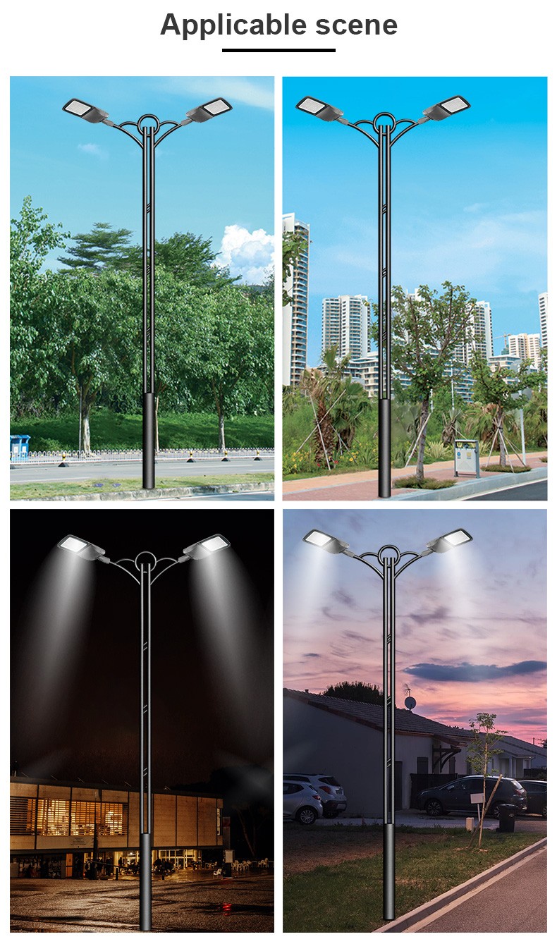 China Factory Custom Ip65 Galvanized 8 - 12M solar lamp garden lights Single Arm Road Pole Parts Galvanized Street Light Pole