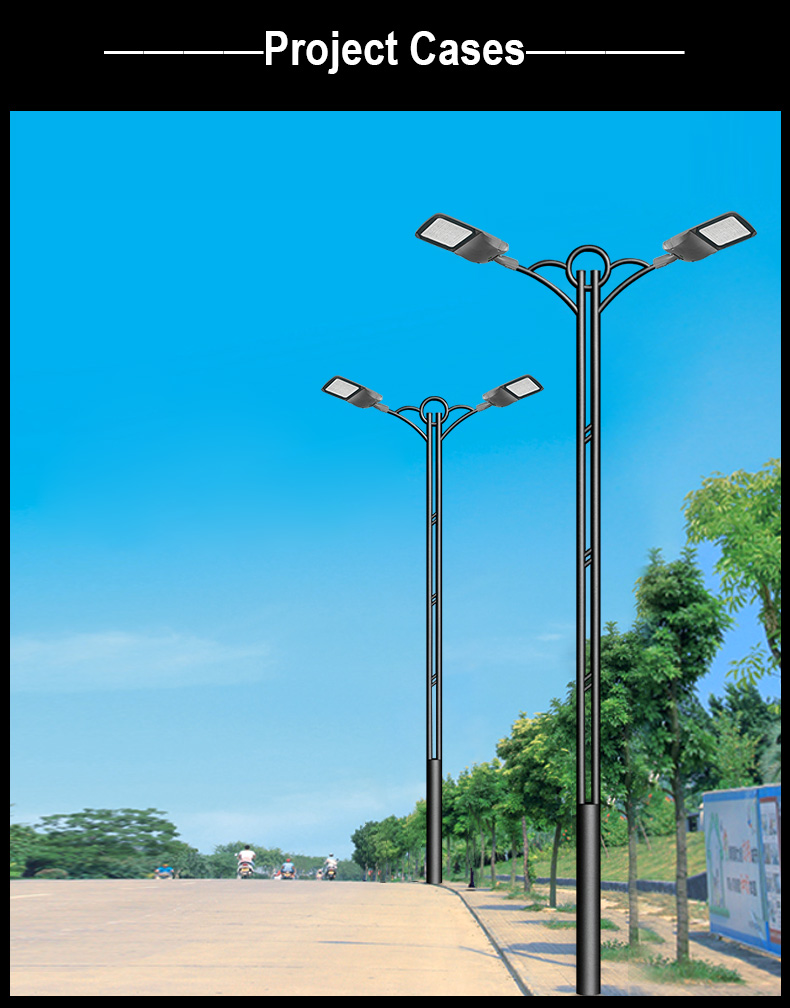 China Factory Custom Ip65 Galvanized 8 - 12M solar lamp garden lights Single Arm Road Pole Parts Galvanized Street Light Pole