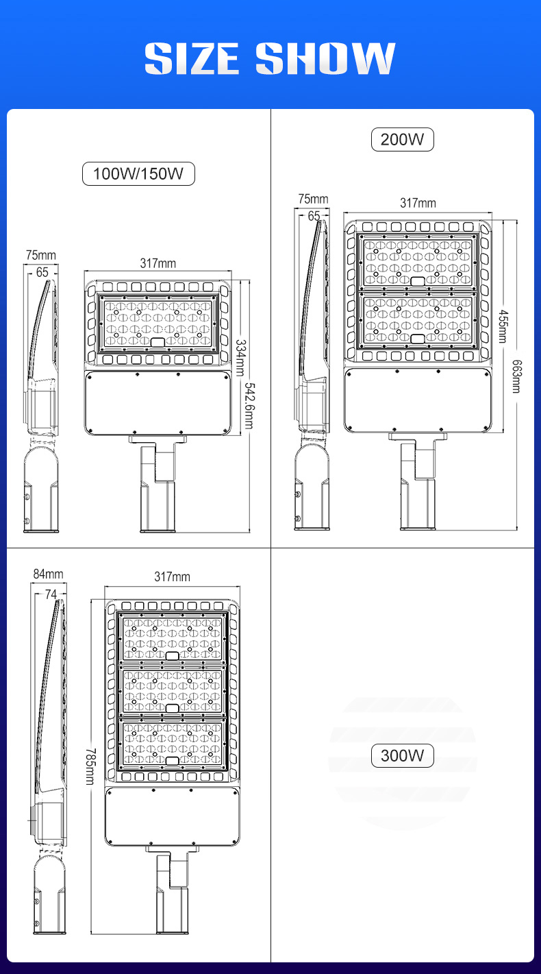 wholesale 100W 150w 200w 300w Samsung Lm301b Photoelectric sensor Outdoor LED ShoeBox Street Light for park villa lighting
