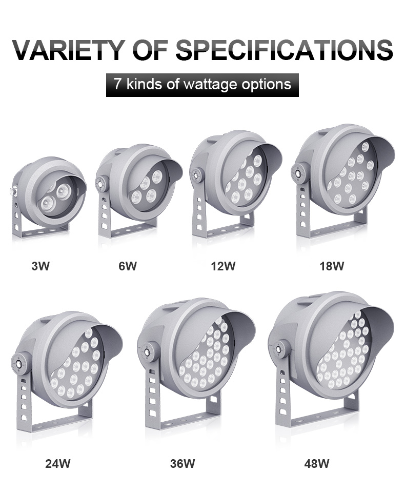 Outdoor garden landscape led flood light 18w 36w ip65 waterproof billboard projection light 48w square building lighting