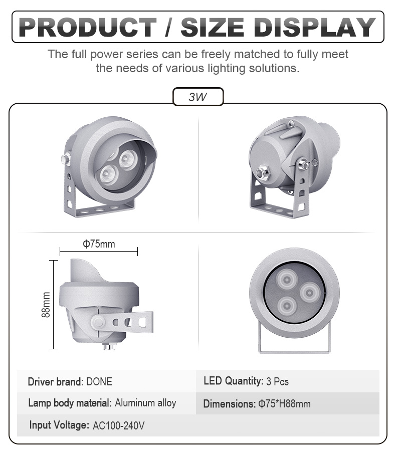 Outdoor garden landscape led flood light 18w 36w ip65 waterproof billboard projection light 48w square building lighting