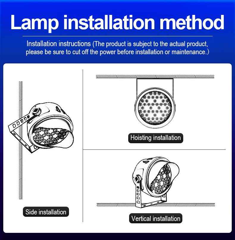 Outdoor garden landscape led flood light 18w 36w ip65 waterproof billboard projection light 48w square building lighting