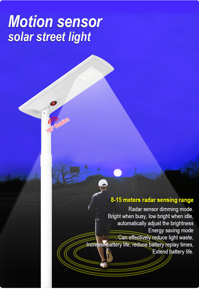 High Lumen Waterproof Ip65 Outdoor Smd 15w  All In One Integrated Led Solar Street Light for Courtyard lighting