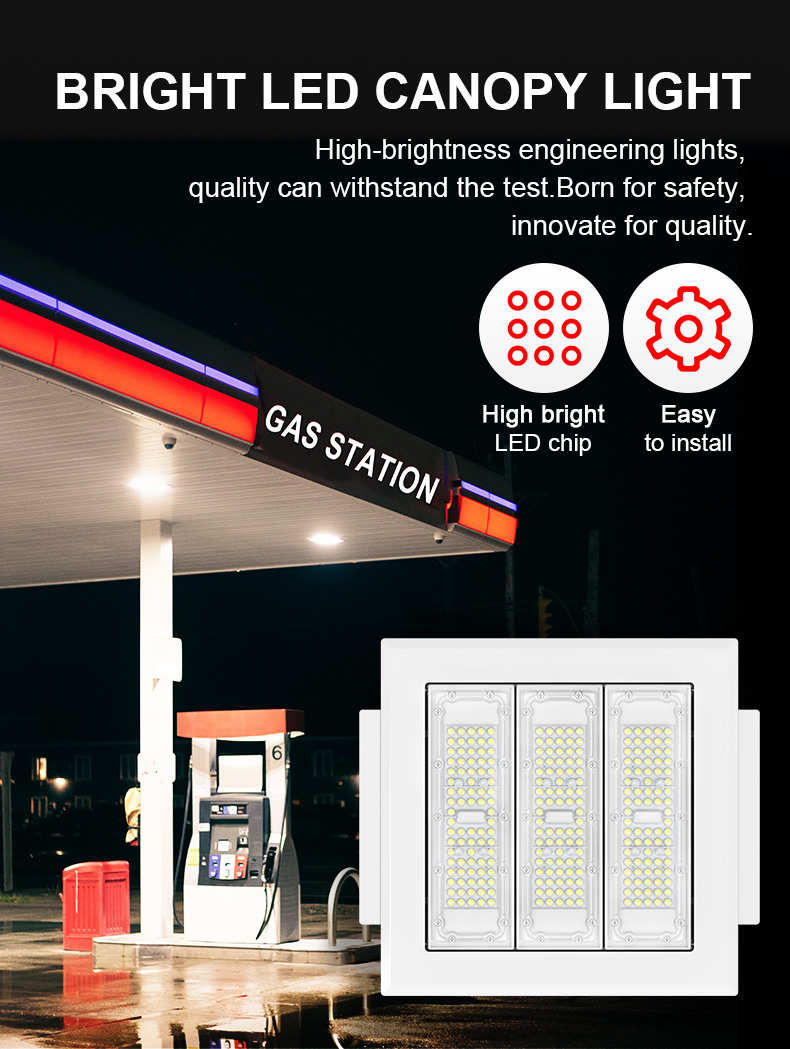 CB certificated Wholesale High Quality Bright Outside Explosive-proof Recessed 100W 150W 200Watts led gas station canopy light