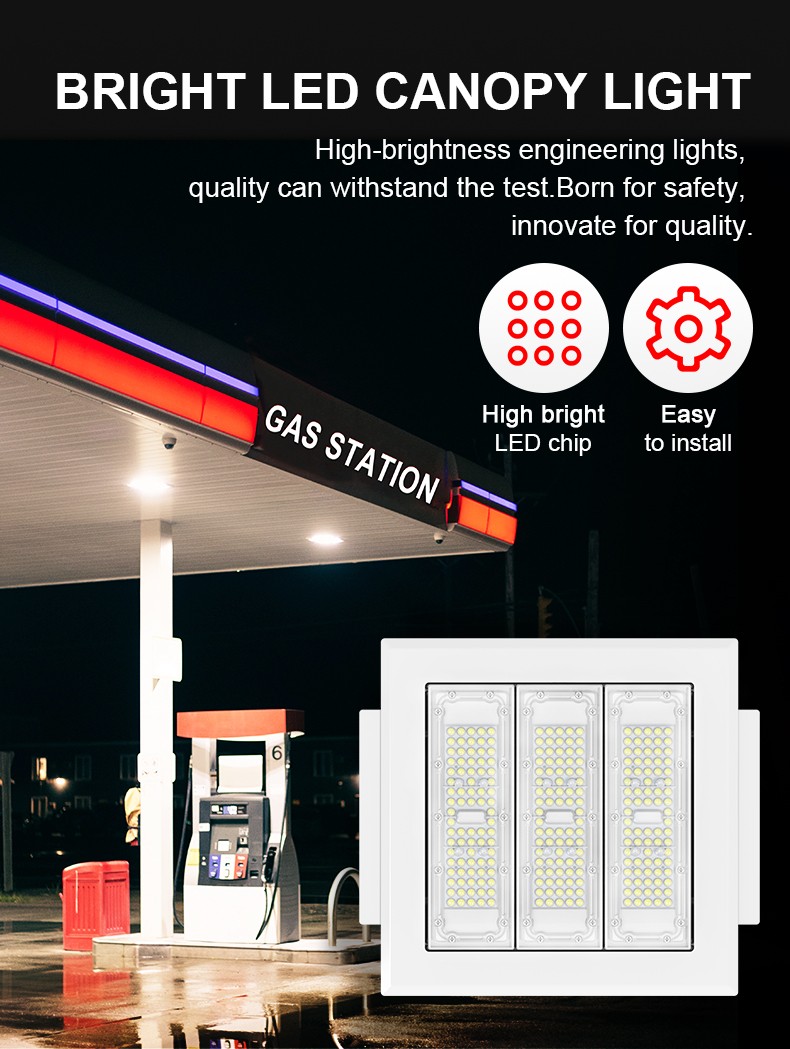 CB Certificated Newest Design waterproof industry gas station 80W 120W 150W 200W 250Watts led canopy light