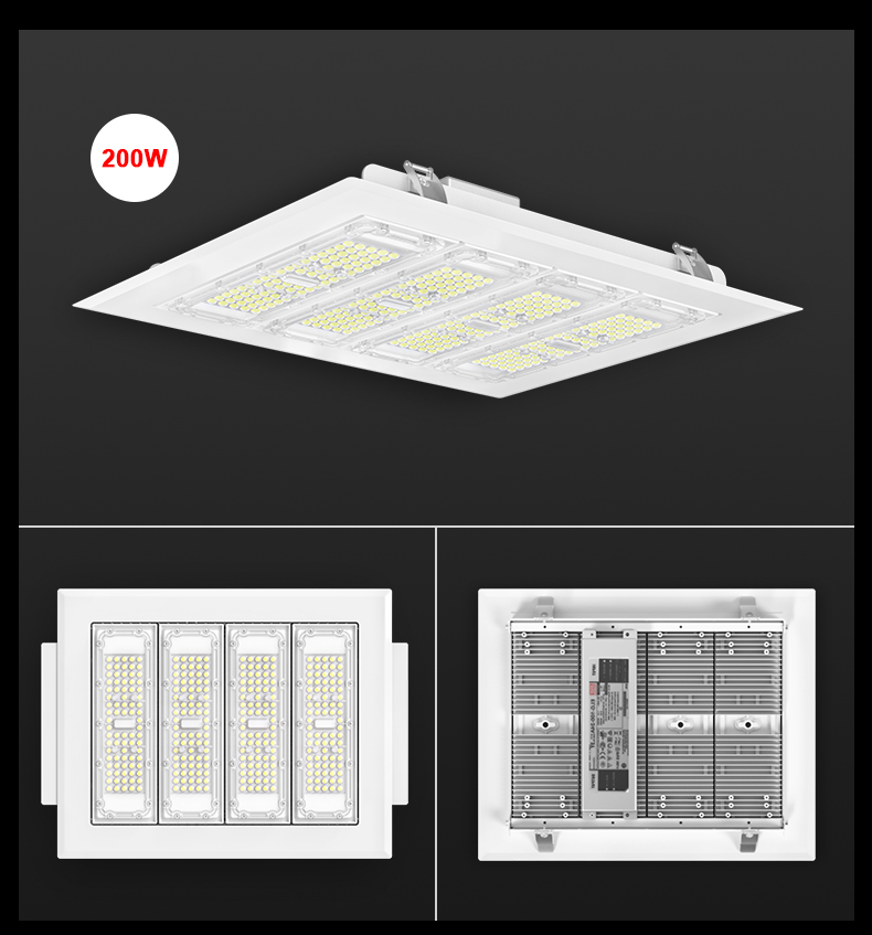 CB Certificated Newest Design waterproof industry gas station 80W 120W 150W 200W 250Watts led canopy light