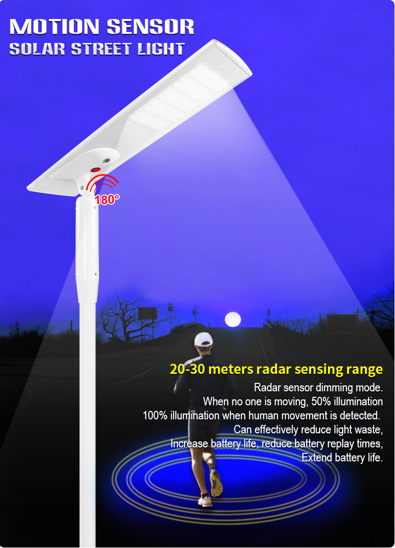 50w 100W 200W 300W China Outdoor Solar Street Lamp remote motion Control Waterproof Solar Led Street Light