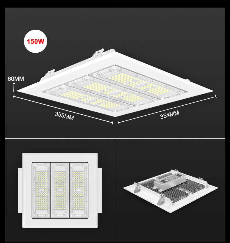 CB Certificated Newest Design waterproof industry gas station 80W 120W 150W 200W 250Watts led canopy light