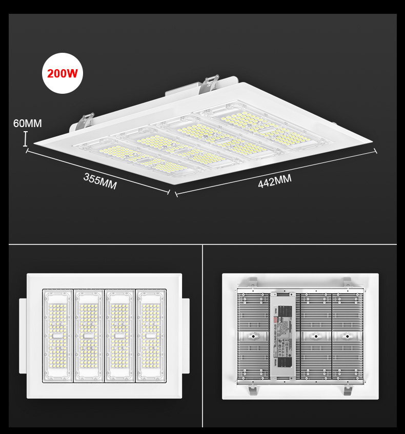 CB Certificated Newest Design waterproof industry gas station 80W 120W 150W 200W 250Watts led canopy light