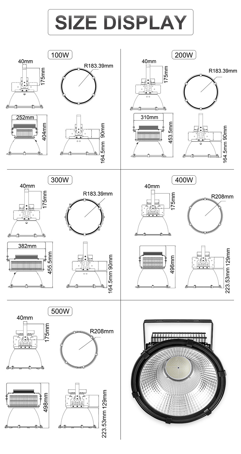 LED tower crane lamp engineering construction search light 200w 300w 400w 500w led flood light