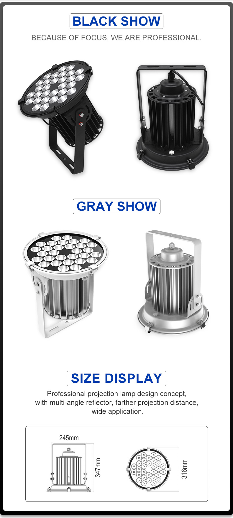 wholesale high-purity reflector led flood lights far projection distance sports light 100w 150W outdoor tunnle stadium lighting